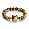 Evil Eye 8mm Obsidian Magnet Spacer Elastic Cord Yellow Tiger Eye Evil Eye Bracelet