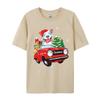 Cute Pitbull Dog Santa Hat Red Car Christmas T Shirt Tees High Quality Cotton Printed Gift T Shirt Men 100 Cotton