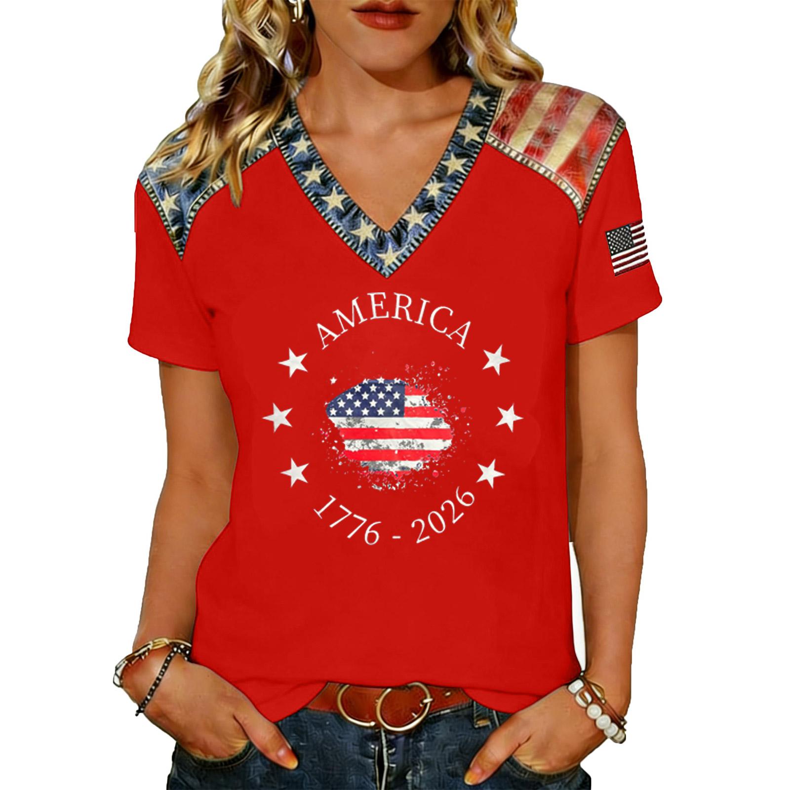 

Women s Casual V Neck Short Sleeve Pullover T Shirt Loose Fit Lightweight Soft Fabric Summer Top XL червоний