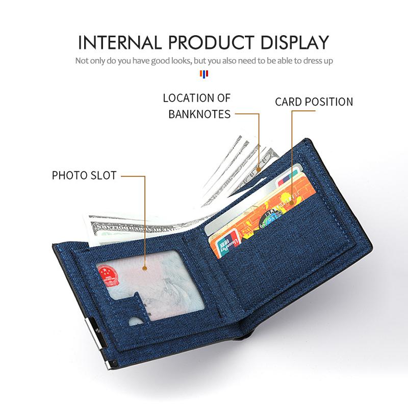RVGH1 Car Portable ID Credit Card Coin Purse Canvas Folding Wallet For KIA K5 K2 Optima Soul Spectra Niro Cadenza Sephia Carens