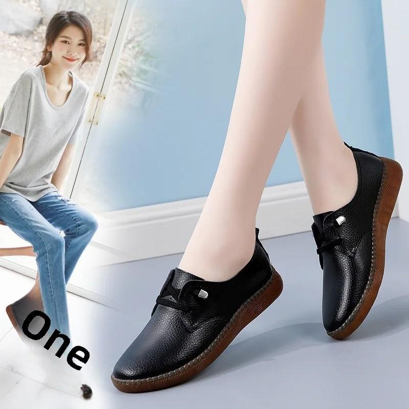 

Женские повседневные лоферы из натуральной кожи, мягкая подошва, белый цвет, слипоны, противоскользящие, весенне-осенняя обувь для мам 37 чёрный