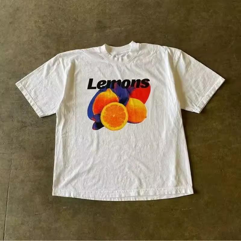 Men's Retro Lemon Printed T shirt - Gothic Style Men's T shirt Summer New Style Unisex Casual T shirt