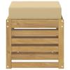 Outdoor Stool Bench White 43 x 43 x 45 cm Solid Acacia Wood