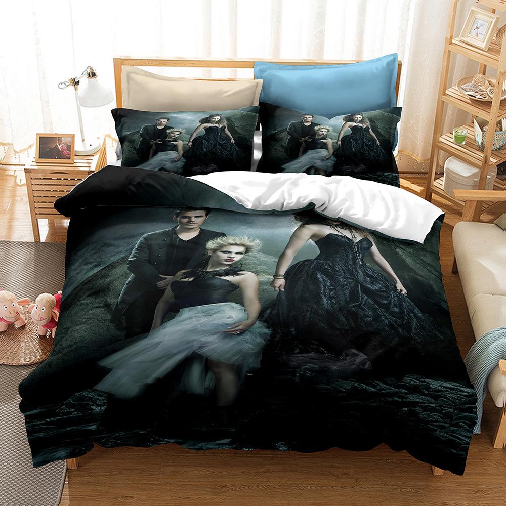 3D Printed The Vampire Diaries Bedding Set Boys Girls Twin Queen Size Duvet Cover Pillowcase Bed Kids Adult Home Textileextile