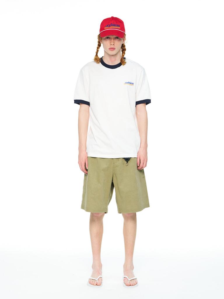 Ssississieseu Basic Ringer T-Shirt (Wh/Nv)