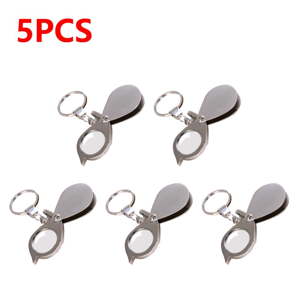 15X Faltbarer tragbarer Schlüsselanhänger Lupe Schlüsselanhänger Vergrößerungsglas Taschengöße Schmucklupe Tasche Faltbare Lupe