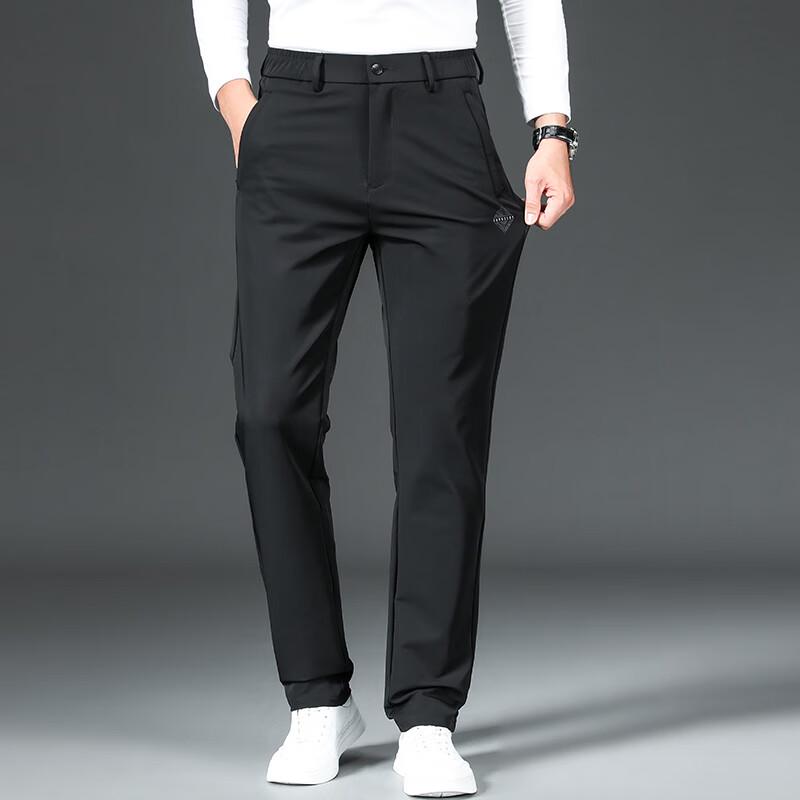 Men's Autumn/Winter Straight Fit Elastic Casual Pants