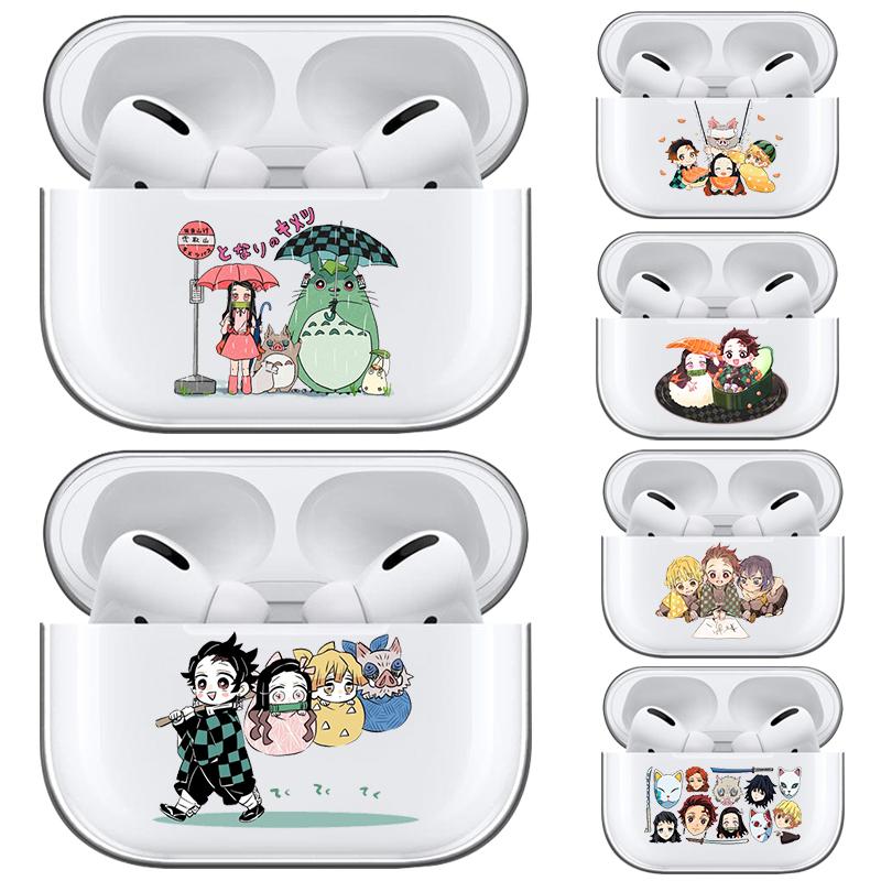 

Чехол из ТПУ с рисунком аниме Demon Slayer Tanjirou Nezuko Zenitsu для Airpods Pro 3 2 1 Kimetsu No Yaiba, мягкий чехол для наушников с Bluetooth