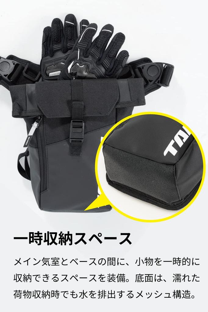 RS TAICHI Motorcycle Waterproof Leg Bag Holster Bag for Touring and WP Leg Pouch Unisex Black RSB288, Adult,