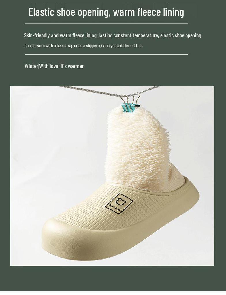 2025 Herbst/Winter Damen Wasserdichte Rutschfeste Indoor/Outdoor Dicke Warme Baumwollpantoffeln mit Fersenüberzug