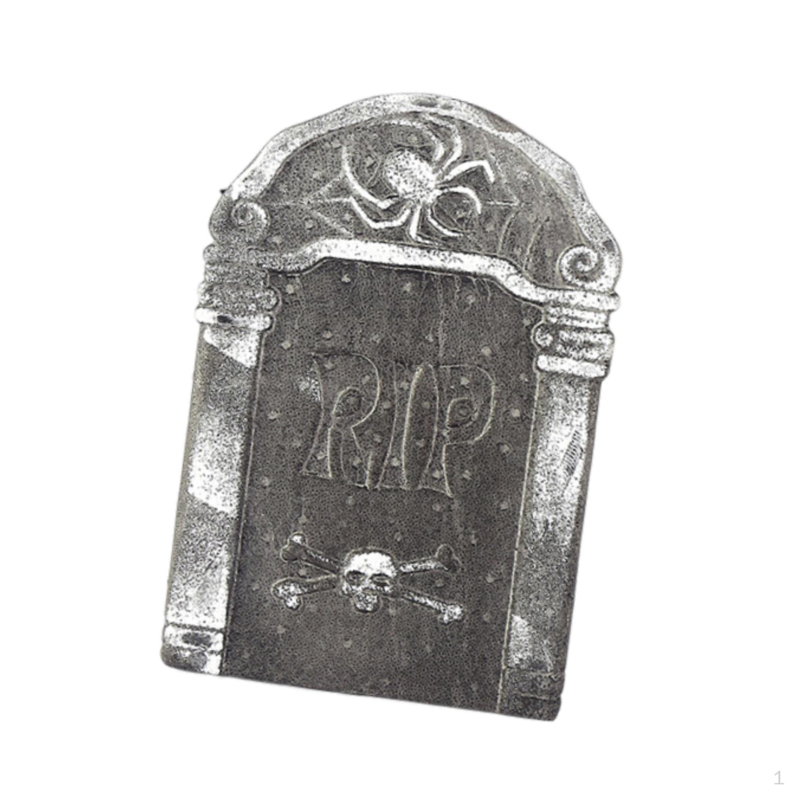 

Decorative Halloween Tombstone, Spooky Grave Ornament, Realistic Foam Accessory for Garden, Style D
