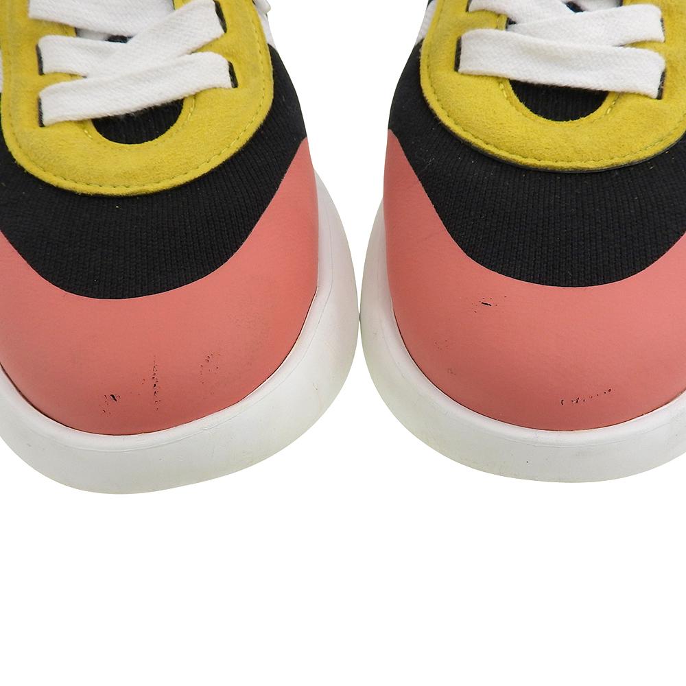 HERMES Men's Crew Sneakers, Suede and Knit Fabric, H Logo, Multicolor, Size 11.2" shoes 44 multicolorUsed