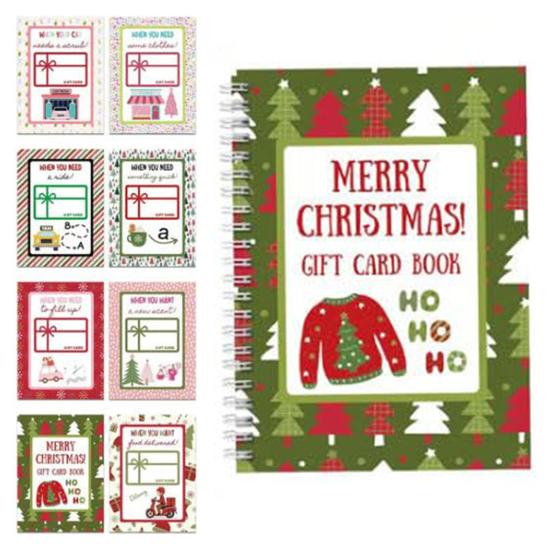 Merry Christmas Gift Card Book 10 Pages DIY Spiral Bound College Survival Gift Card Book Holder for Students Graduation Gifts