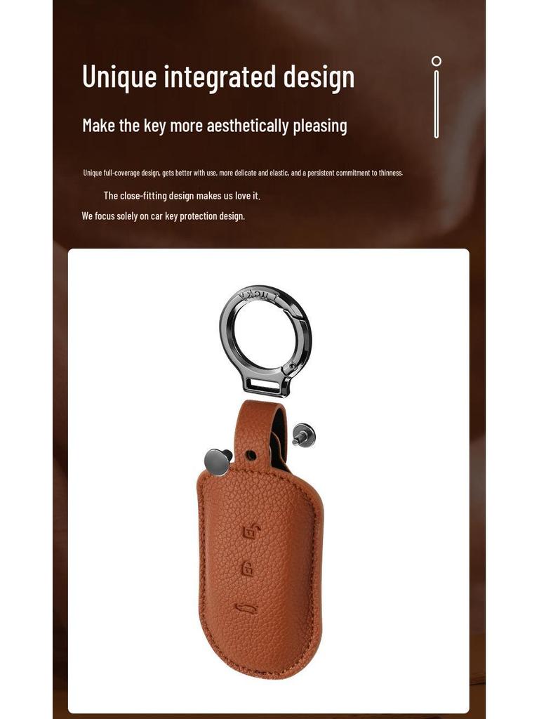 Li Auto L9/L8/L7 Lychee-Pattern Key Case: Remote Key Protective Shell and Fastener