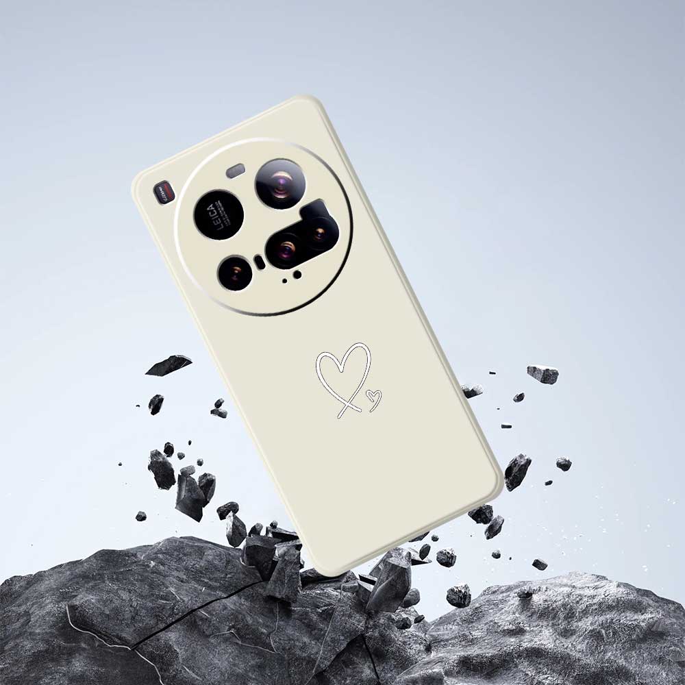 For Xiaomi 15 Ultra Case White Love Pattern Printing Straight Edge TPU Phone Back Cover
