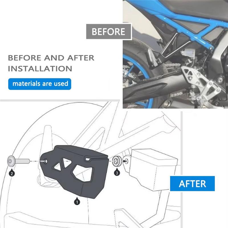 A02K-Motorcycle Rear Brake Master Cylinder Guard Oil Can Protective Cover For GSX-8S GSX-8R GSX-S1000GT 2023