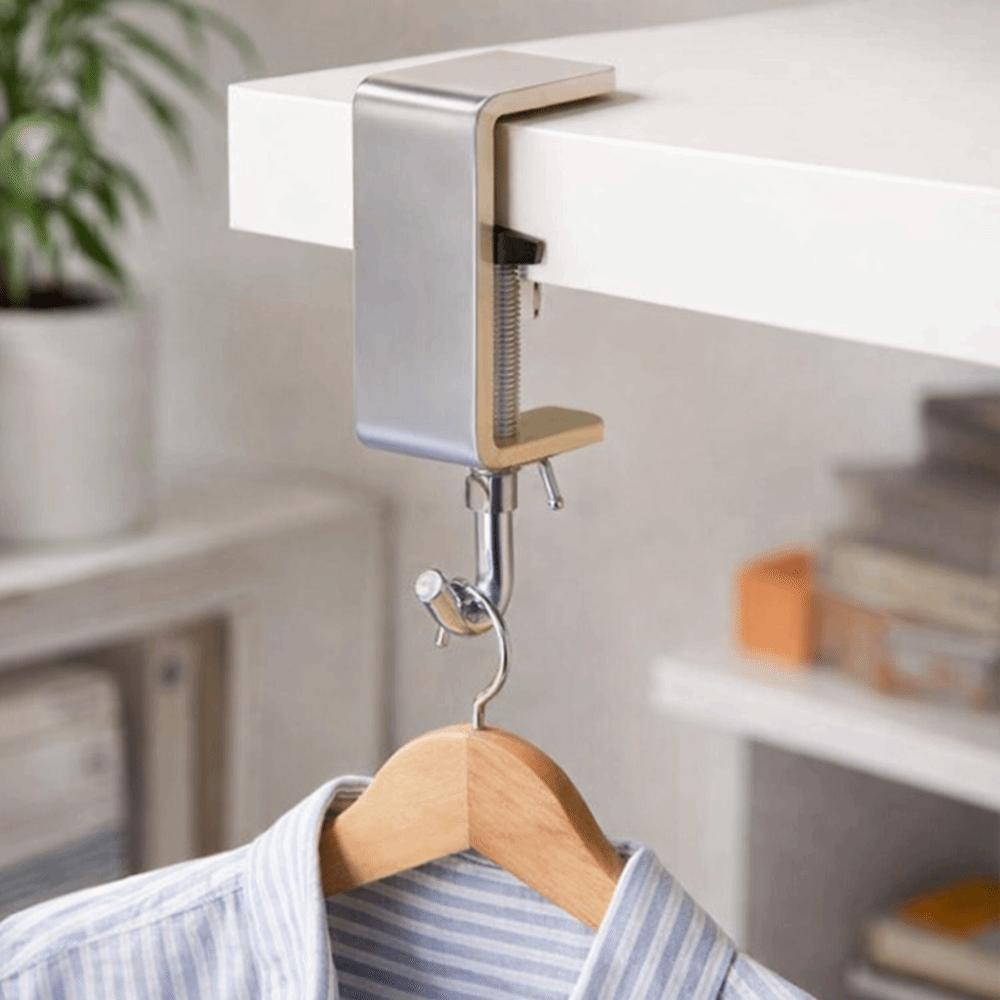 10pcs Detachable Table Hooks Non-Destructive Installation Steel Hooks Desk Hooks  School Dormitories
