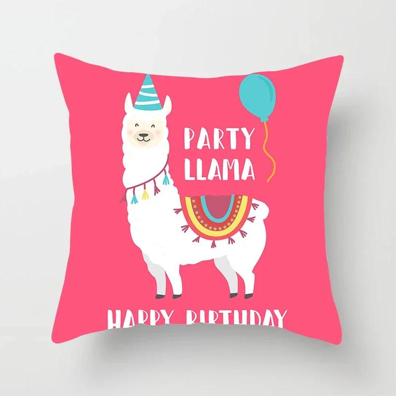 Cartoon Alpaka Dekokissenbezug Kreativer Druck Polyester Kissenbezug Kawaii Raumdeko Körperkissen Anime