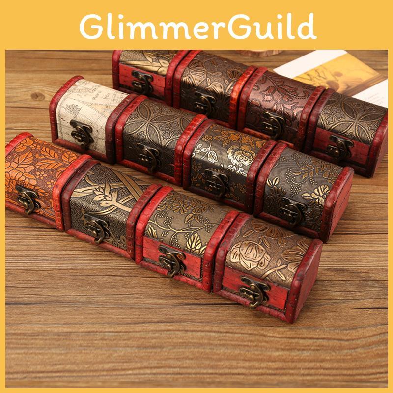 Vintage Wooden Storage Box With Lid For Jewelry Organizer And Home Decor