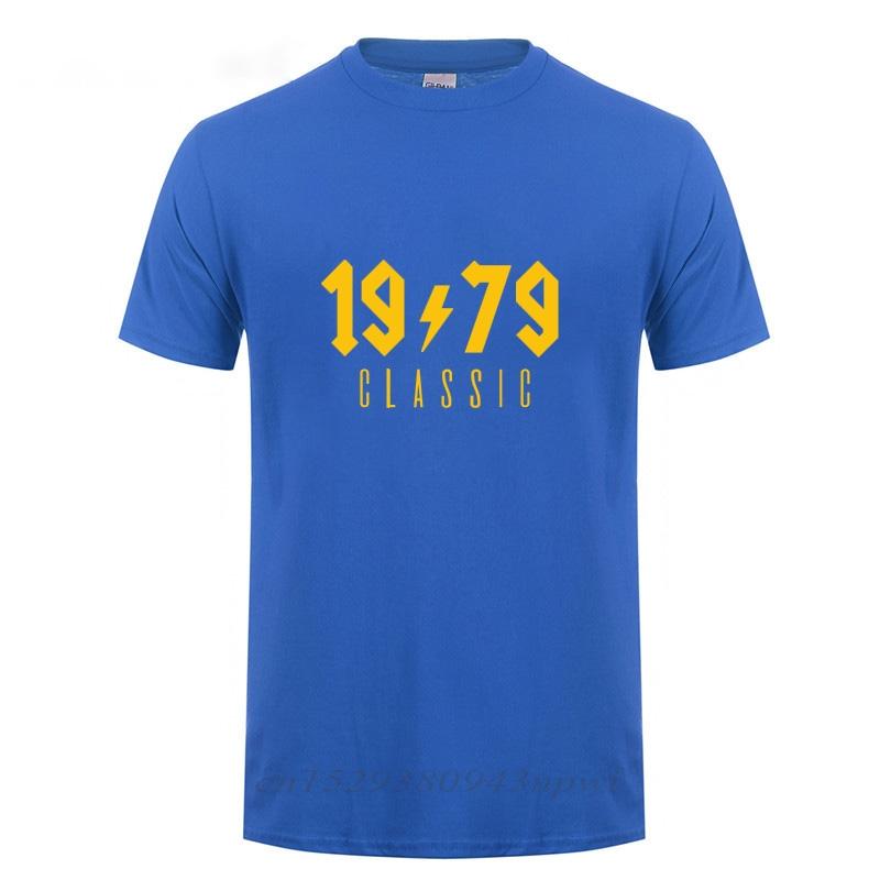 Geboren In 1979 T-shirt Vaderdag Cadeau Grappig 40 Jaar Verjaardagscadeau Voor Papa Echtgenoot Mannen Korte Mouw Ronde Hals Katoenen T-shirt