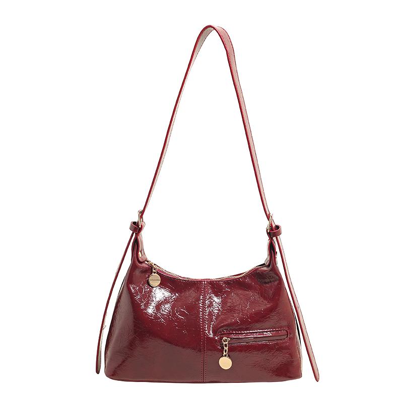 Bag Women's Autumn and Winter Maillard Style Underarm Bag Korean Niche Design Punk Locomotive Bag Shoulder Bag