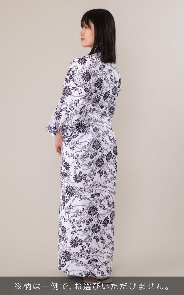 Aiai Gauze Made In Includes Suitable for Ryokan Nightgown Women's Yukata, Japan, 100% Cotton, Double-Layered Gauze, Obi, Style, (M)