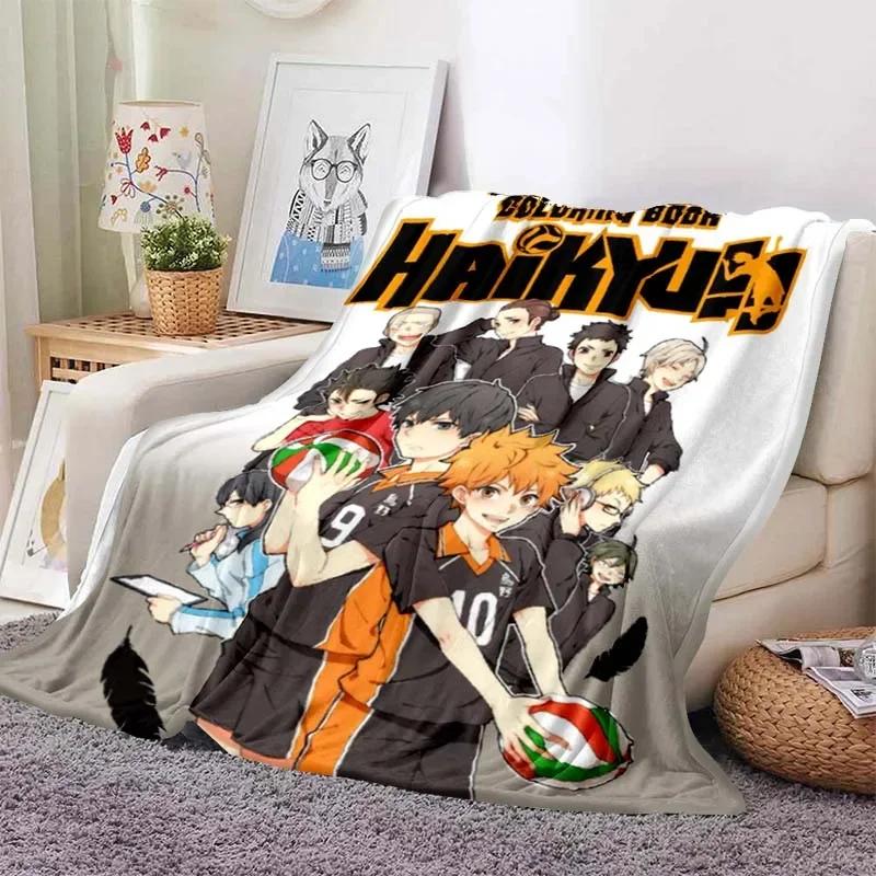 Coperte a Quadri Anime Pallavolo Haikyuu Decorazione Peluche Pile Corallo Coperte Morbide da Lanciare per Letto Viaggio Trapunta Manga Miya Atsumu