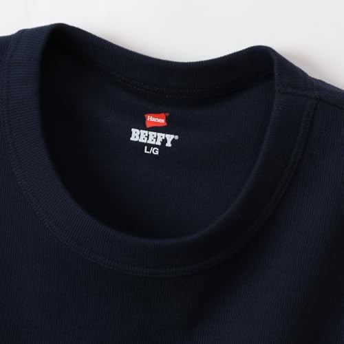 Hanes (Hanes) Short-sleeved T-shirt, Ribbed T-shirt, Beefy Rib Crew Neck T-shirt HM1-R103 Men's