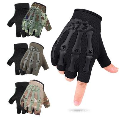 1Pair Outdoor Half-finger Protective Sports Training Cycling Non-slip Mountaineering Gloves Camping Equipment