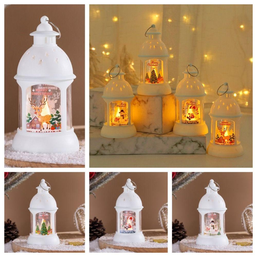 Candlestick Christmas Wind  Lamp Santa Santa Hanging Lamp Classical Christmas Castle Lantern  Xmas