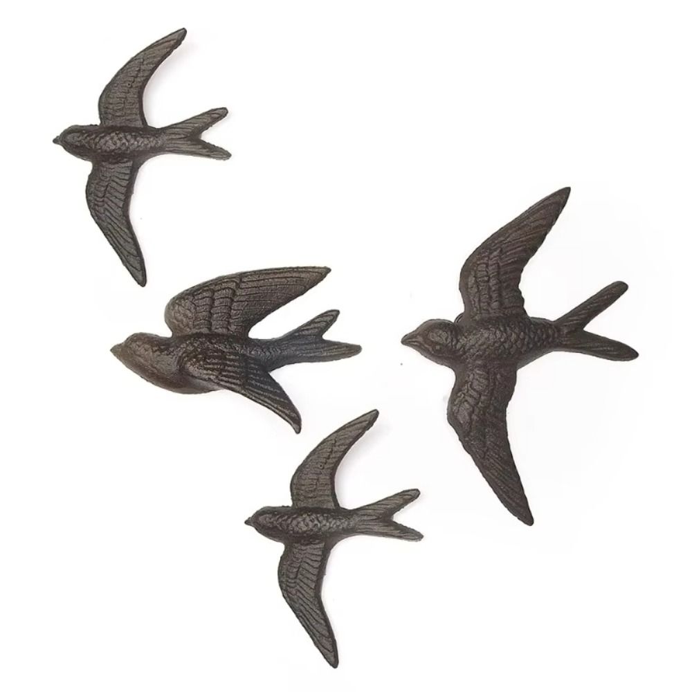 Cast Iron Cast Iron Swallow Black Wind Chime Art Statue  Garden Courtyard