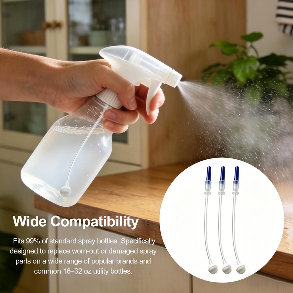 6PCS 360° Spray Bottle Adapters, Weighted Dip Tube Replacement for Most Spray Bottles 6 Pieces
