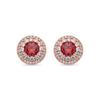 Earrings - LUXENTER - AFRICA Fantasia - Metal Alloy - Ruby Zirconia - 18 Ct Rose Gold Finish