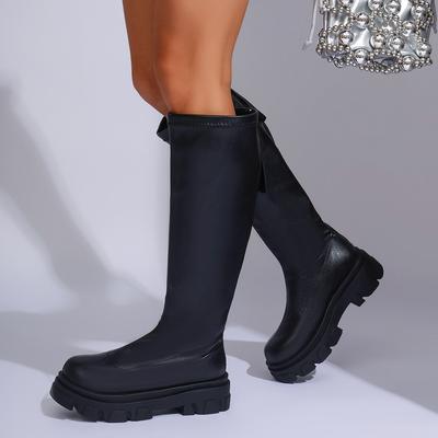 2024 New Knight Boots Thick-soled Thick Heel Long Tube High-heeled Women's Boots Women's Knee Knight Boots