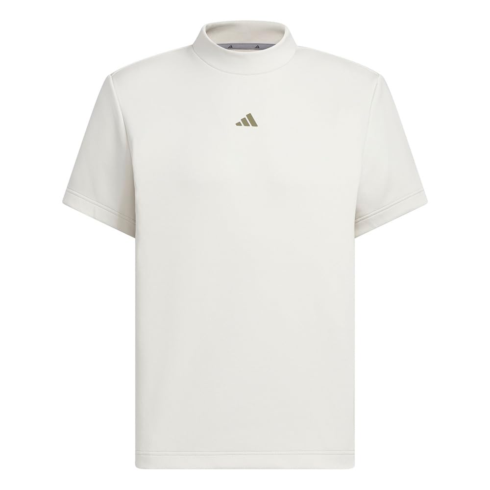 Adidas Golf Men's Code Chaos Mock Neck Short Sleeve Shirt in Alumina/Olive Strata