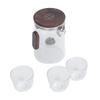 Glass Teapot with Strainer 330ml Magnetic Filtration Pot Water Separation Glass Teapot with 3 Cups for Home Outdoor Office