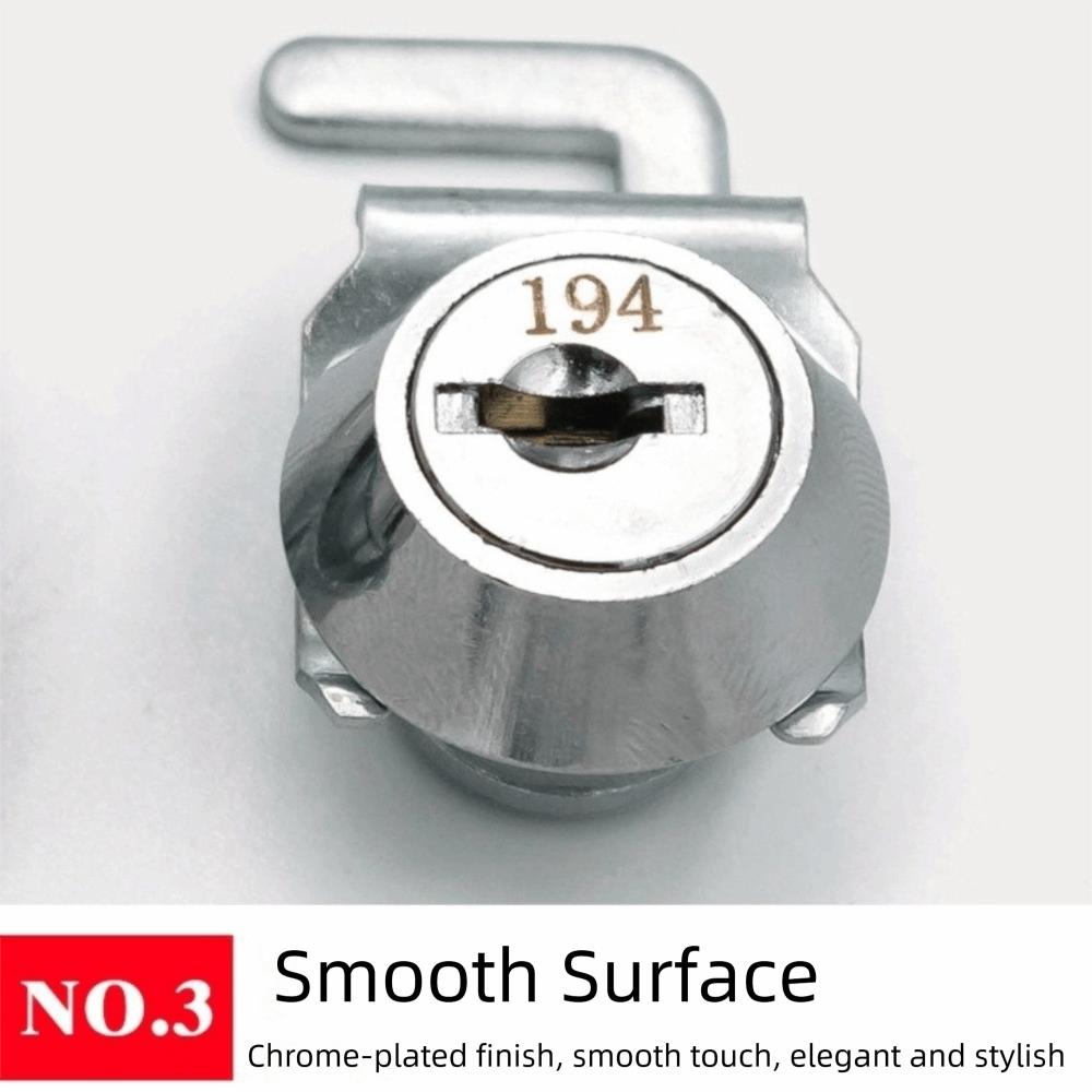Rust-Resistant Mini Cam Lock with Quick Clip Metal Cabinet Silver Cash Box Lock Easy Replacement with Keys Security Cabinet Lock