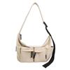 Men Solid Color Shoulder Bag Women Large Capacity Water-Repellent Commuter Crossbody Bag