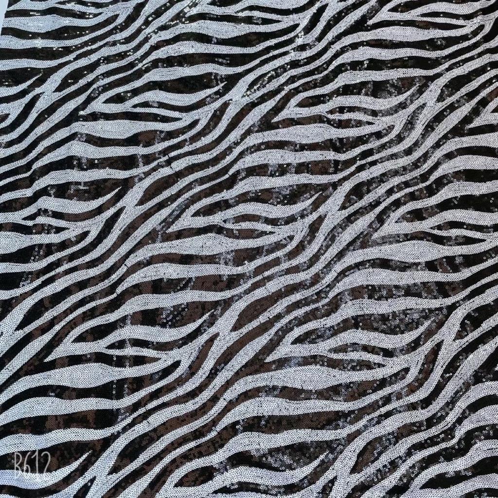 Zebra-Streifen Leopardendruck Stickerei Netz Pailletten Stoff, Französischer Tüll Zebra Spitze Stoffe, Afrikanisches Nigerianisches Gewebe für Kleidung