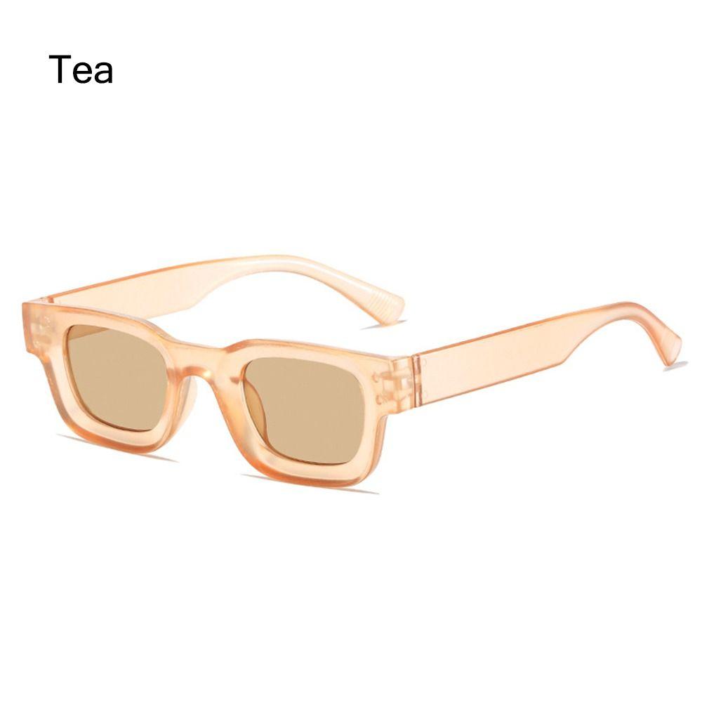 Trendy Thick Square Sunglasses Chunky Beach/Travel/Streetwear Rectangle Shades UV400 Protection Eyewear for Women & Men