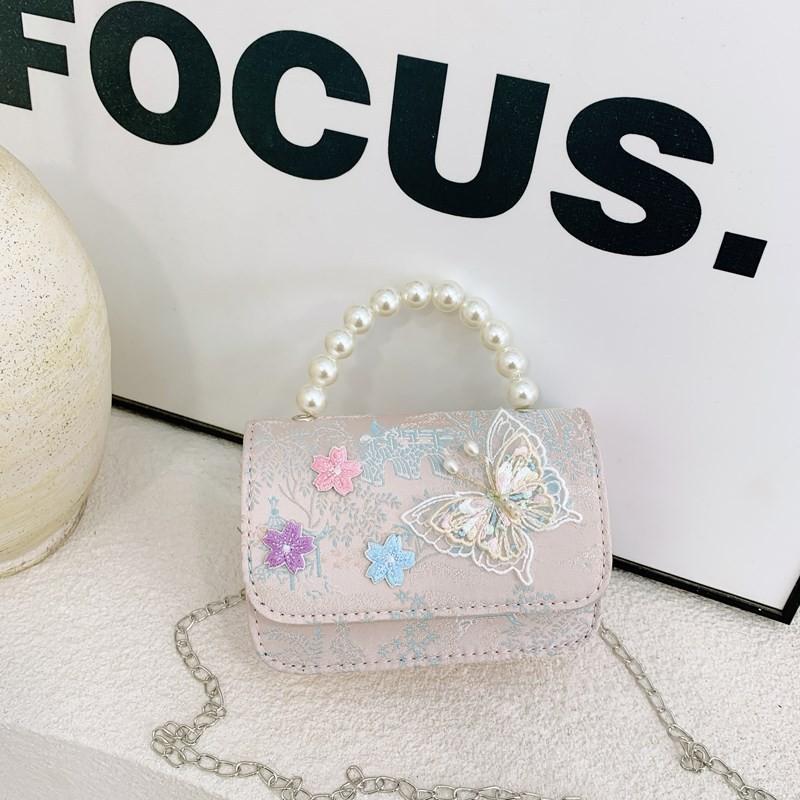 And Versatile Elegant Childrens Handbag With Chic Chain Detail And Charming Scenery Print