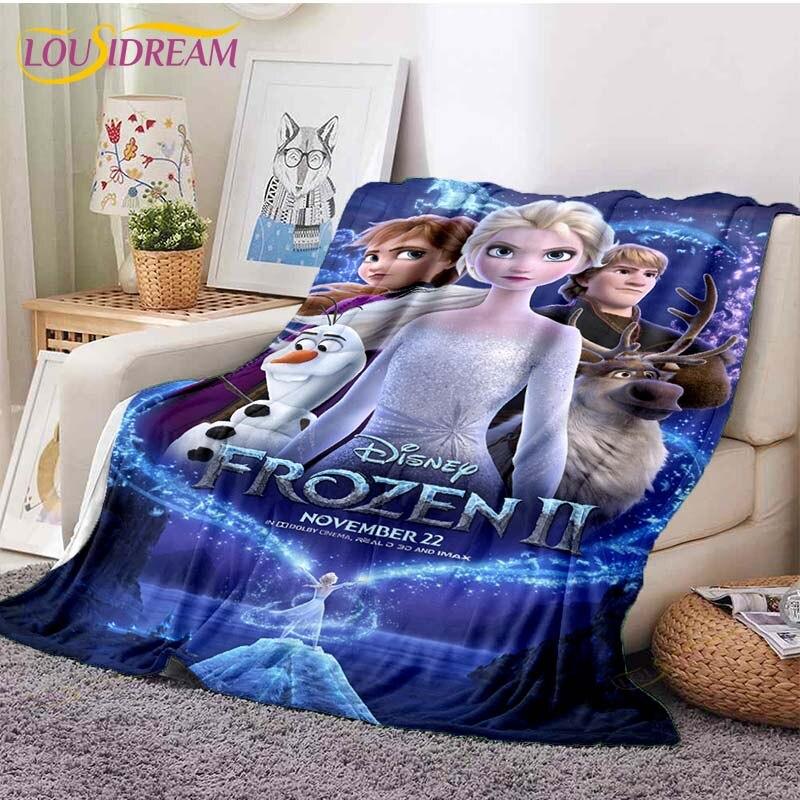 3D Cartoon Frozen Blanket Ultra Lightweight Soft Plush Flannel Throws Blanket for Sofa Bed Couch Best Office Gifts