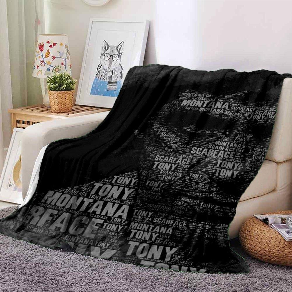 

1pc Scarface-Inspired Flannel Blanket - Soft Cozy All-Season Throw for Bedroom, Sofa, Camping, Travel - Perfect Gift for Movie FansB28 80cmx120cm(31inx47in)