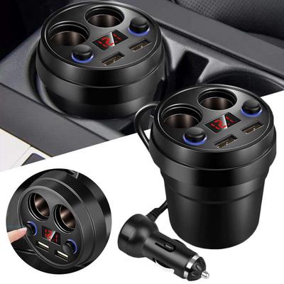 Φορτιστής αυτοκινήτου Διπλός USB DC/5V 3.1A Cup Μετασχηματιστής ρεύματος Αναπτήρας τσιγάρων Splitter Φορτιστής κινητού τηλεφώνου με οθόνη LED τάσης