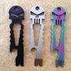 Edc Punisher Skull Multi-functional Survival Pocket Tool Keychain Self-help Kit With Premium Quality Materials For Everyday Adventures