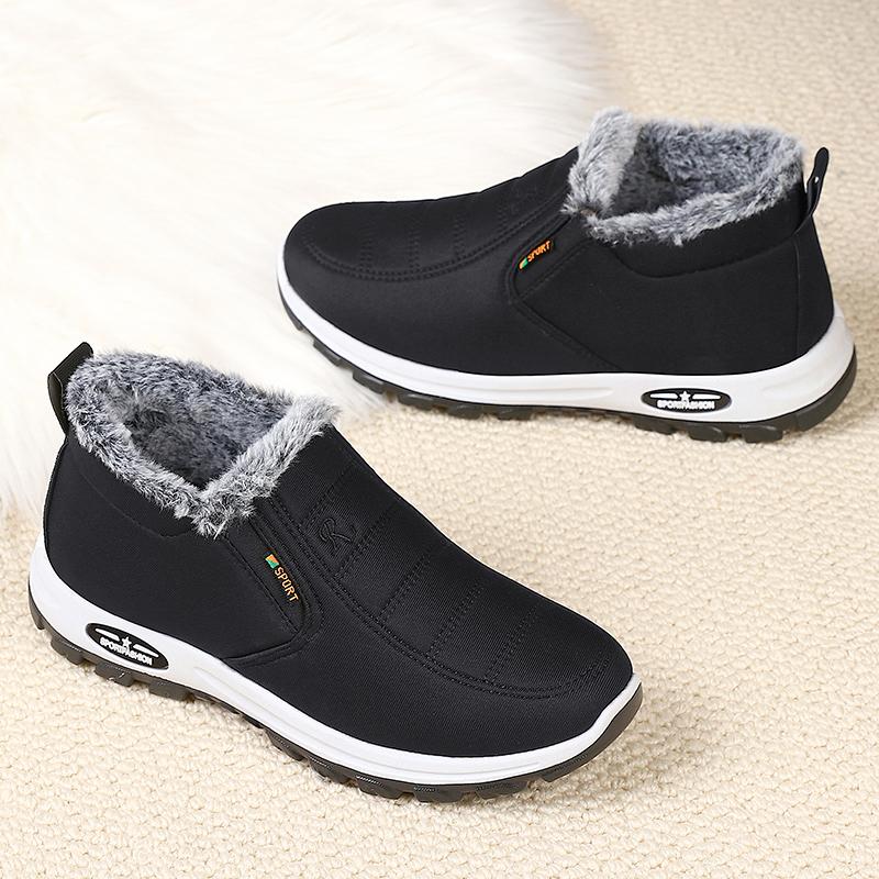FashionCotton Shoes Men Winter Velvet Thickened Snow Boots men Middle-aged Elderly Men's Shoes Short Boots Keep Warm cotton shoes