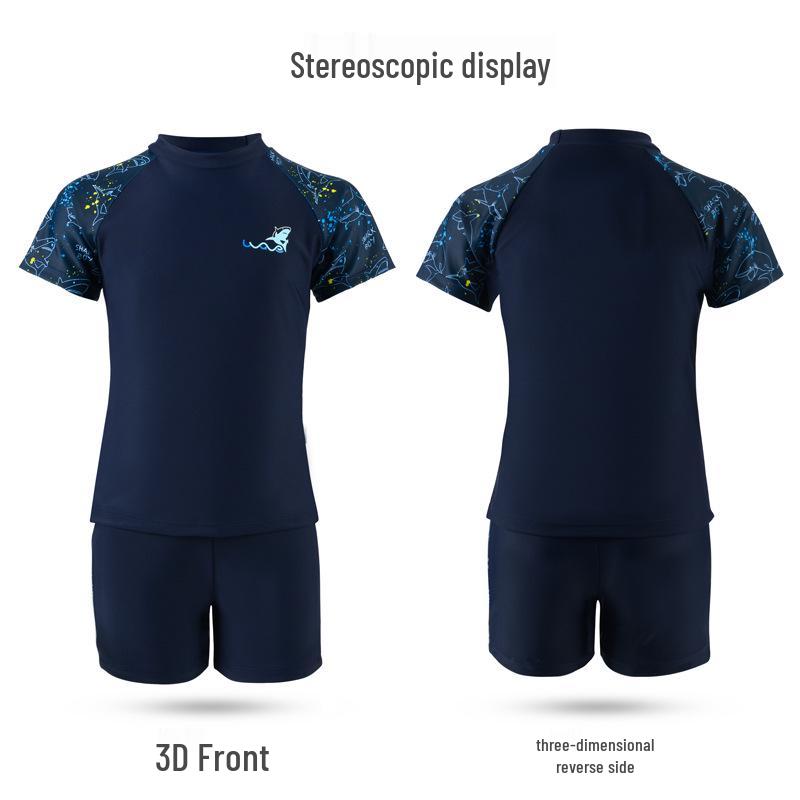 Boys' Sunscreen Swimsuit Set - Summer Split Style for Teens