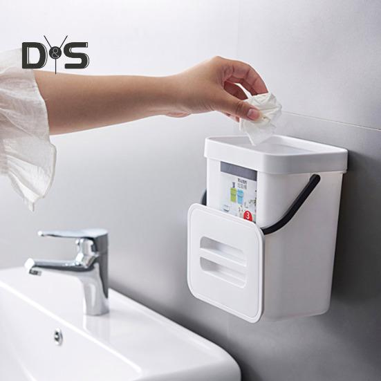 Kitchen Trash Can Hanging Organic Waste Bin Large Capacity Compact Design Bathroom Garbage Bin Container with Lid