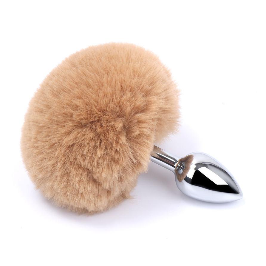 Anal Plug Rabbit Tail Role Play Stainless Steel Prostate Smooth Touch Metal Bunny Tail Sex Toys for Women Men Gay