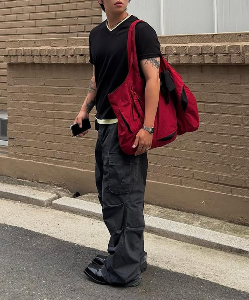 INTEMPOMOOD [Summer Fabric] Recon Fade Cargo Pants_Charcoal